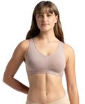 Jockey Women's Cotton Removable Pads Wirefree Sleep Bra ES04_Mocha_L