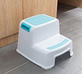 AWOKZA Step Stool Plastic I Adults & Children Stool Two Step with Non-Slip Surface I Children's Step for Bathroom & Kitchen I Step Stool Non-Slip