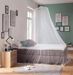 KOLAR Mosquito Net for Hanging Double Bed | King Size Machardani | Polyester 30GSM Strong Net | Canopy Tent for Bedrooom -Plain White