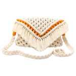 Tailored Knots Handmade Crossbody Sling/Clutch Bag for Women,Tassel Handbags (White) |S|