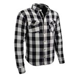 Milwaukee Leather MPM1633 Men's Plaid Flannel Biker Shirt with CE Approved Armor - Reinforced w/Aramid Fiber - X-Large