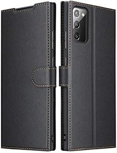 ELESNOW Funda Samsung Galaxy Note 20 / Note 20 5G, Cuero Premium Flip Folio Carcasa Case para Samsung Galaxy Note 20 / Note 20 5G (Negro)