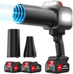 DEGGE Leaf Blower Cordless, Handheld Leaf Blowers with LED Work Light, Brushless Motor Turbo Jet Blower for Lawn Care, Patio Cleaning, Garage Dust & Outdoor