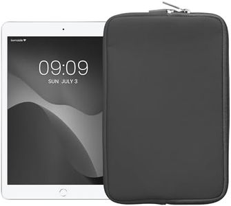 kwmobile Neoprene Pouch Compatible with 8"-8,4" Tablet - Universal Sleeve Case Cover with Zipper for Tablet - Grey