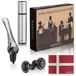 Wine Aerator and Wine Saver Pump with 2 Vacuum Bottle Stoppers by Barvivo -This All-in-One Kit is Leakproof, Easy to Use and Make Cheap Wine Taste Three Times as Good and Keep it Fresh for 14 Days.