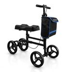 Knee Scooter, Adjustable Knee Walker Medical Knee Scooters for Foot Injuries Adult Steerable Leg Rollator for Broken Ankle Folding Leg Support with Storage Bag Knee Cycle Walker for Adult and Elderly
