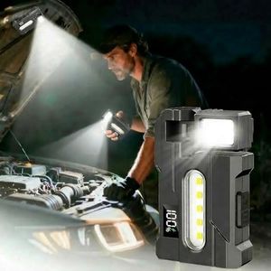 LETOUR G11 Rechargeable EDC Flashlight, Powerful RGB Flashights, Portable Flat Mini Flashlights, IP68 Waterproof Multi-Mode Magnetic Small Keychain Flashlight for Camping, Emergency