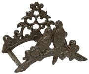 Woodside Cast Iron Wall Mounted Garden Water Hose Reel Holder, Ornate Novelty Hanger Hook, Decorative Antique Bird Design