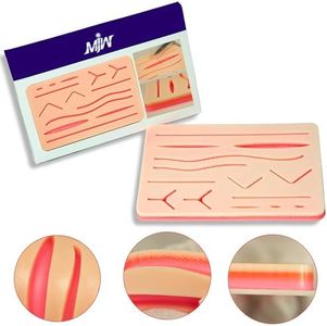 Suture Practice Pads 3 Layer with 14 Wound 5x7", Suture Practice Kit, Durable Silicon Skin Suture Pad to be Used by Students for Training and Practice of Medical, Veterinarian Students and Nurses