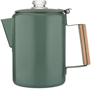 COLETTI Bozeman Camping Coffee Pot — Camping Coffee Makers, Coffee Percolator – America's Sleekest Percolator – NO Aluminum or Plastic (Camp Green)