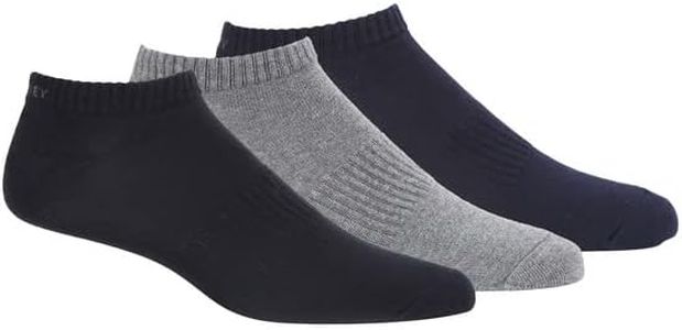 Jockey Men's Over The Knee Cotton Blend Socks (Pack of 3) (7097_Black/Grey Mel/Navy Mel_Free Size_Multicolor)