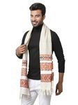 Weavers Villa Acro Wool Men's Muffler (MF-902,Cream Size: 34CM X 200CM)