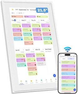 Canupdog 21.5 Inch Digital Calendar, Electronic Planner & Chore Chart, Task Rewards System, Family Photo Display, Syncs with Online Calendars, Interactive Display for Family Schedules, Wall Mount Included