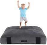 Givjoy Crash Pad for Kids Sensory Room, Extra Thick Foam Crash Mat with Washable Removable Cover, Non-Slip Play Mat with Handle for Calming Corner, Gym, Play Room, Living Room (Grey,60"x60")