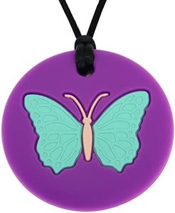 Panny & Mody Australian Local Manufacturer Sensory Butterfly Chew Necklace for Kids, Girls or Boys - Silicone Chewy Necklaces Teether Necklace Oral Motor Therapy Toy for Chewing, Autism, SPD, ADHD