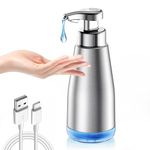 14oz Automatic Soap Dispenser, Hand Soap and Dish Soap Dispenser for Bathroom,Kitchen - Automatic Soap Dispenser Bathroom - IPX5 USB Rechargeable Touchless Liquid Bathroom,Kitchen Soap Dispenser