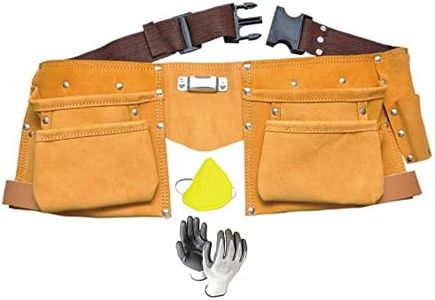 Mass Pro Leather Tool Belt With Quick Release Buckle Carpenter, Construction Pouch , Framers, Handyman, Electrician ,Brown Colour ,Belts Adjustable Pro Tool Belt (Brown)