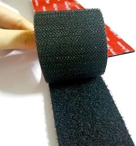 Droomhuis Velcro Adhesivo Doble Cara de 40 mm de Ancho, con Cinta Boble Cara Extrafuerte Velcro Adhesivo(Negro)