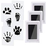 Nabance Baby Handprint and Footprint Kit, 3 Baby Inkless Print Pads, 6 Imprint Cards, Baby Footprint Kit, Safe Non-Toxic for Feet and Hands, Family Keepsake - Black