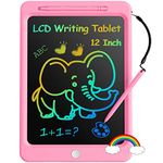 Beydoa LCD Writing Tablet for Kids, 12 Inch Colorful Doodle Board, Drawing Tablet Writing Board, Toddler Learning Toys for 3 4 5 6 7 8 Years Old Boys Girls, Educational Toys Birthday Gifts, Pink