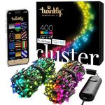 Twinkly Cluster – App-Controlled LED Cluster Lights String with 400 RGB (16 Million Colors) LEDs. 19.7 feet. Green Wire. Indoor and Outdoor Smart Lighting Decoration