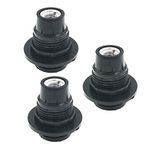 E12 Candelabra Socket,TWDRTDD Black 3-Pack Candelabra Base Lamp Holder Light Socket Black (Full Uno Thread and Ring)