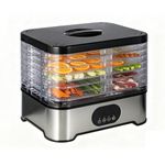5 Tray Mini Electric Food Dehydrator Fruit Dryer Home Dryer Machine Veg Preserver Machine For Room Kitchen 31 x 28 x 28cm (Silver L)
