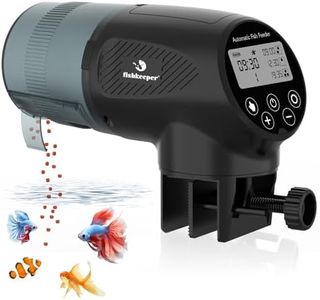 fishkeeper Automatic Fish Feeder for Aquarium: Moisture-Proof Auto Precision Feeders Dispenser with LCD Display for Small Tank Turtle Betta Koi - Battery Food Feeding Timer for Vacation Weekend Day