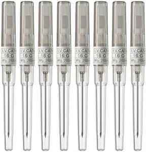 DJCIW 8PCS 16G Catheter Piercing Needles，Stainless Steel Hollow Piercing Needles for Ear Nose Lip Tongue Belly Cartilage Piercing Kit Piercing Tool