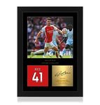 Declan Rice A4 Framed Photo Display - Reproduced Digital Signature - Gift For Arsenal FC Fans