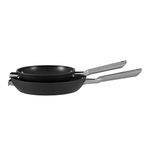 Ninja ZEROSTICK Stackable Cookware Frying Pan 2-Piece Set, Non-Stick, Space Saving, 20/26cm Frying Pans, Long Lasting Hard Anodised Aluminium, Induction Compatible, Grey, C52000UK