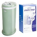 UBBI Diaper Pail - Sage (10033) + Ubbi Disposable Diaper Pail Plastic Bags (75 Count)