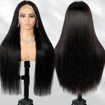 250% Density Hd Lace Front Wigs Human Hair Straight 13x4 Full Frontal Real Large Lace Wig 15A Grade 100% Virgin Human Hair Glueless Pre Plucked Bleached Knots Lace Front Wigs for Women 24 Inch