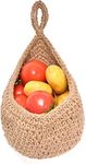 Hanging Wall Vegetable Fruit Baskets，Hanging Basket for Pantry Potato Garlic Onion Fruit Storage Handwoven Decorative Kitchen Organizer and Wall Planter Holder(Large)