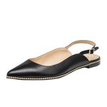Coach Women's VAE Leather Skimmer Ballet Flat, Black, 5.5 UK