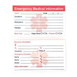 Emergency Medical Information Cards Medical Alert Card ICE 5 Pack