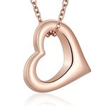 constantlife Cremation Jewelry for Ashes - Heart Pendant Memorial Urn Necklace Ashes Holder Stainless Steel Personalized Customization Keepsake (Z-Rose Gold)