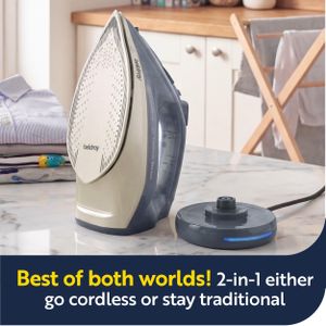 Beldray Titanium Cordless Steam Iron – Lightweight, Non-Stick Soleplate
