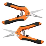 VIVOSUN 6.5 Inch Gardening Scissors Hand Pruner Pruning Shear with Straight Stainless Steel Blades Orange 2-Pack