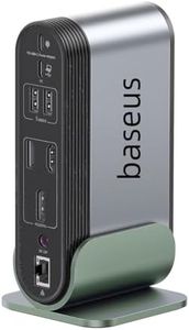 Baseus 9 in 1 Docking Station USB C 4K @ 120Hz, 2 HDMI Dual Monitors USB C Hub, 1000Mbps Ethernet, 100W PD, TF/SD Card Reader, USB 3.0, Multiport Adapter for MacBook/Dell/HP/Surface/Lenovo & More PC