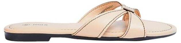 Max Women Open-Toe Flat Sandals, Nude,38