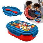 Paw Patrol Sandwich Box for Kids, Leakproof Reusable Travel Lunch Box Food Storage Container with 2 Compartments and Cutlery, BPA Free, Microwave and Dishwasher Safe 3+ Years Size - 20cm