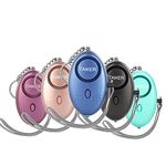 Taiker Personal Alarm For , 140Db Emergency Self-Defense Security Alarm Keychain With Led Light For And Elders A-Black/Blue/Purple/Rose Gold/Light Green