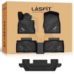 LASFIT Floor Mats for 2020-2024 2025 Ford Explorer 6-Seater, Dual Anti-Slip & Deep Dish, Custom Fit All-Weather Floor Liner, Odorless TPE Car Mats for Ford Explorer Accessories, 1st, 2nd & 3rd Row