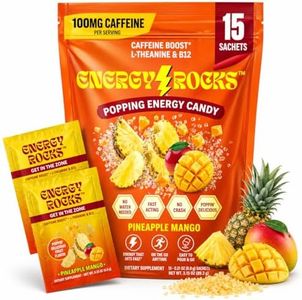 Candy Crystals Energy Packets, Energy Booster, Pre-Workout Energy Packets, No Water Needed, Supports Focus, Mood, and Clarity (15 Sachets, Pineapple Mango)
