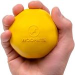 WoofBite Indestructible Dog Ball - Lifetime Replacement - Medium & Large Breed - Ultra Durable for Aggressive Chewers - Natural Rubber - Fetch Tug & Chew - 3in - Yellow (Highly Visible Color for Dogs)