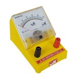 Om Meters EDM-80 Desk Stand Analog 50mA DC Milli Ammeter (Yellow)
