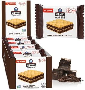 Rip Van Dark Chocolate Wafer Cookies - Healthy Snacks - Non GMO, Keto, Low Carb, Low Sugar (2g), Low Calorie and Vegan, 16 Count