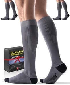 3 Pairs Sports Compression Socks 15-20 mmHg for Women Men - Comfort Cuff, Cushioned Support Sock for Running Athletic