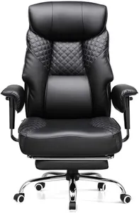 GTRACING Big and Tall Office Chair 400LBS Wide Ergonomic Gaming Chair with Deluxe Embossing Designed Leather with Foot Rest,150°Reclining Adjustable Soft Armrests Pocket Spring Back Support and Pillow
